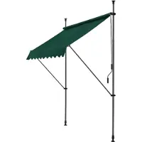 Pro-Tec Klemmmarkise ‘Stem’ Stahlgestell 150 cm breit Dunkelgrün