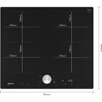 NEFF T66PTX4L0, Schwarz, Integriert, 60 cm, Zonen-Induktionskochfeld, Glaskeramik, 4 Zone(n)