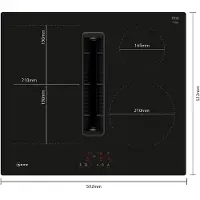 NEFF V56NBS1L0 N 50, Autarkes Kochfeld (schwarz, 60 cm, mit integriertem Dunstabzug)