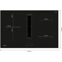 NEFF V58NBS1L0, Schwarz, Integriert, 80 cm, Zonen-Induktionskochfeld, Glaskeramik, 4 Zone(n)