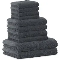 Cawoe Handtuch Set, 10-tlg. - Lifestyle, 2x Duschtuch, 4x Handtuch, 4x Gästetuch Anthrazit / Set