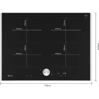 NEFF T67TTX4L0, Schwarz, Integriert, 70 cm, Zonen-Induktionskochfeld, Glaskeramik, 4 Zone(n)