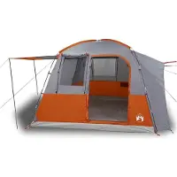 vidaXL Autozelt 4 Personen Grau und Orange Wasserfest