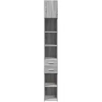 vidaXL Hochschrank Schmal Grau Sonoma 30x42,5x225 cm Holzwerkstoff