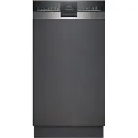 Siemens iQ300 SR53HS74KE, Halb integriert, Single (45 cm breit), Schwarz, Edelstahl, Berührung, 1,75 m, 1,65 m