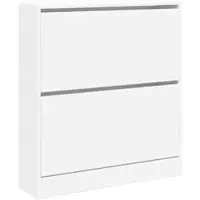 Helloshop26 - Schuhschrank Schuhaufbewahrung Möbel für Eingangsbereich/Flur/Wohnzimmer 80 x 21 x 87,5 cm weißes Holzwerkstoff 02_0021505