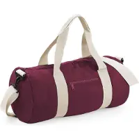 Bagbase BG140 | Original Barrel Bag / Reisetasche | 50 x 25 x 25 cm - Farbe: Burgundy/Off White - Größe: 50 x 25 x 25 cm