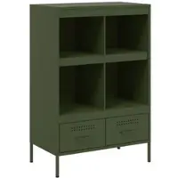 Helloshop26 - Buffet Sideboard Kommode Schrank Aufbewahrungseinheit Organizer Küche Wohnzimmer Lounge olivgrün 68 x 39 x 101,5 cm 02_0035648