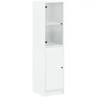 Helloshop26 - Buffet Sideboard Kommode Schrank Aufbewahrungseinheit Organizer für Küche Wohnzimmer Lounge mit Glastür 35 x 37 x 142 02_0030096