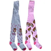 Paw Patrol 2er Pack Strumpfhose Skye Strickstrumpfhose in grau/rosa | Gr.: 31-34