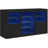 Helloshop26 - Buffet Sideboard Kommode Kleiderschrank Aufbewahrungsmöbel Organizer für Küche Wohnzimmer Lounge mit LED-Beleuchtung 02_0030012