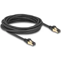 DeLOCK RJ45 Netzwerkkabel Cat.6A Stecker zu Stecker S/FTP schwarz 5 m mit Cat.7 Rohkabel Industrie und Outdoor tauglich, 5 m, Cat7, S/FTP (S-STP), RJ-45, RJ-45, Schwarz