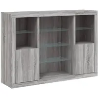 Helloshop26 Buffet Sideboard Kommode Kleiderschrank Aufbewahrungsmöbel Organizer für Küche Wohnzimmer Lounge mit LED-Beleuchtung