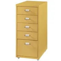 Helloshop26 - Büroschrank Rollcontainer mit 5 Schubladen 69 x 28 x 41 cm gelb 03_0009101