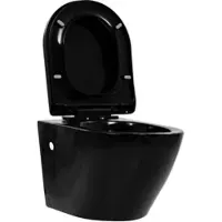Helloshop26 Wandhängendes WC ohne Spülrand Keramikbecken schwarz