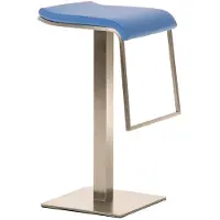CLP Barhocker Lameng Kunstleder E78 mit Edelstahlgestell | Farbe blau