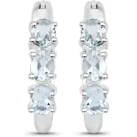 Vira Jewels Ohrringe Silber 925 rhodiniert mit 6 hellblauen Aquamarinen