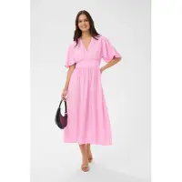 Kaffe Midikleid "Damen Kleid KAsirena", Damen, Gr. 38, N-Gr, pink (pink frosting), Obermaterial: 85% Viskose CV. 15% Polyamid PA., Kleider Midikleid