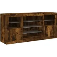 Helloshop26 - Sideboard Kommode Kleiderschrank Aufbewahrungsmöbel Organizer für Küche Wohnzimmer Lounge mit LED-Beleuchtung 142,5 x 02_0029870