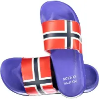 NORWAY 1963 NORWEGEN 1963 BLAUE HERREN-PANTOFFELSCHUHE : Farbe - Blau, Größe - 45 Größe: 45 Farbe: Blau