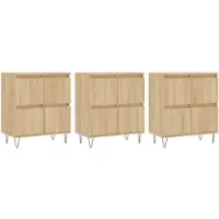 Helloshop26 - Buffet Sideboard Kommode Kleiderschrank Aufbewahrungsm√∂bel Organizer für Küche Wohnzimmer Lounge 3-teilig Sonoma 02_0037112