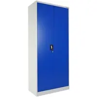Proregal Flügeltürenschrank Elephant Montiert Abschließbar 2 Türen 180x80x40cm 4 Ebenen Pulverbeschichtung Blau/Lichtgrau Aktenschrank