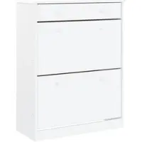 Helloshop26 - Schuhschrank Schuhaufbewahrung Möbel für Eingangsbereich/Flur/Wohnzimmer ALTA 77 x 35 x 96 cm massives weißes 02_0021400
