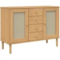 Helloshop26 - Buffet Sideboard Kommode Kleiderschrank Aufbewahrungsmöbel Organizer für Küche Wohnzimmer Lounge Rattanoptik 112 x 40 02_0036230