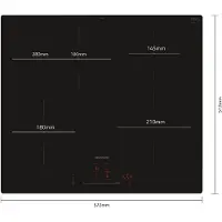 Siemens iQ300 EH601HFB1E, Schwarz, Integriert, 60 cm, Zonen-Induktionskochfeld, Glaskeramik, 4 Zone(n)