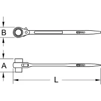 Ks Tools 522.1618, Stiftschlüssel, Schwarz, Chrom-Vanadium-Stahl, Gerade, 16,18 mm, 315 mm