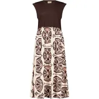 Cartoon Druckkleid "Damen mit Eingrifftaschen" Nahttasche