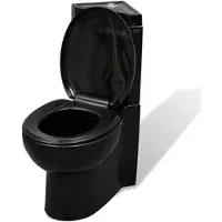 Helloshop26 - Eck-Keramik-WC mit WC-Becken und schwarzem WC-Sitz 02_0003589