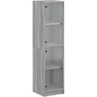 Helloshop26 - Buffet Sideboard Kommode Schrank Aufbewahrungseinheit Organizer für Küche Wohnzimmer Lounge mit Sonoma-Glastüren 35 x 02_0030126