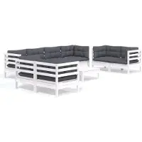vidaXL 9-tlg. Garten-Lounge-Set mit Kissen Kiefer Massivholz