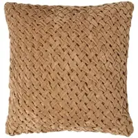 Homescapes SAMTKISSEN Sofia sand 45/45 cm in Flechtoptik