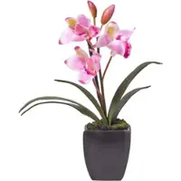 Homescapes KUNSTBLUME Orchidee rosa im Deko-Topf, 38 cm