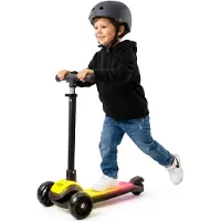 Sun baby LUMI RIDE dreirädriger Balance-Scooter mit LED (7 Farben, 20 Programme), höhenverstellbar 64-81 cm, PolyurethanRäder, schwarz