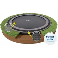 North Flat to the Ground Trampolin North 430 cm Grau