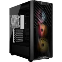 Corsair 3200D RS ARGB Mid-Tower PC Case, Midi Tower, PC, Schwarz, Mini-ITX, micro ATX, ATX, Stahl, Gehärtetes Glas, Kunststoff, Gaming