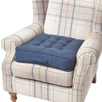 Homescapes SITZKISSEN dunkelblau 50/50/10 cm – Sesselkissen, Baumwolle