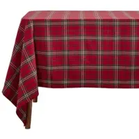 Homescapes TISCHDECKE Edward rot kariert, 137/178 cm, 100% Baumwolle