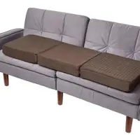 Homescapes SOFA-AUFLAGE braun 100/50/10 cm – Velours-Sitzkissen orthopädisch