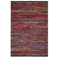 Homescapes Flickenteppich Folk 120x170 cm – handgewebter Chindi-Teppich bunt gestreift