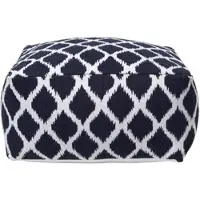 Homescapes SITZPOUF blau-weiß mit Ikat-Muster, 60/60/30 cm