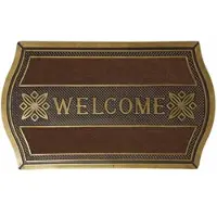 Homescapes FUSSMATTE Welcome gold-braun, geschwungen 45/75 cm
