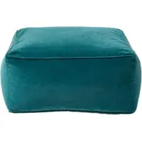 Homescapes SITZPOUF petrolgrün mit Samt-Bezug, 60/60/27 cm