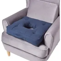 Homescapes SITZKISSEN mit Aussparung dunkelblau 50/50/10 cm – Entlastungskissen, Baumwolle