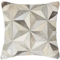 Homescapes PATCHWORK-KISSEN Fell & Leder 45/45 cm geometrisch