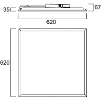 Sylvania LED-Einbaupanel QUANTUM weiß 62x62 cm on/off 26 W UGR19 IP54, weiß / opal, für Arbeitszimmer / Büro, Metall