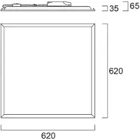 Sylvania LED-Einbaupanel START, weiß, 62x62 cm, DALI, CCT, 33 W UGR19 dimmbar, weiß / opal, für Arbeitszimmer / Büro, Metall